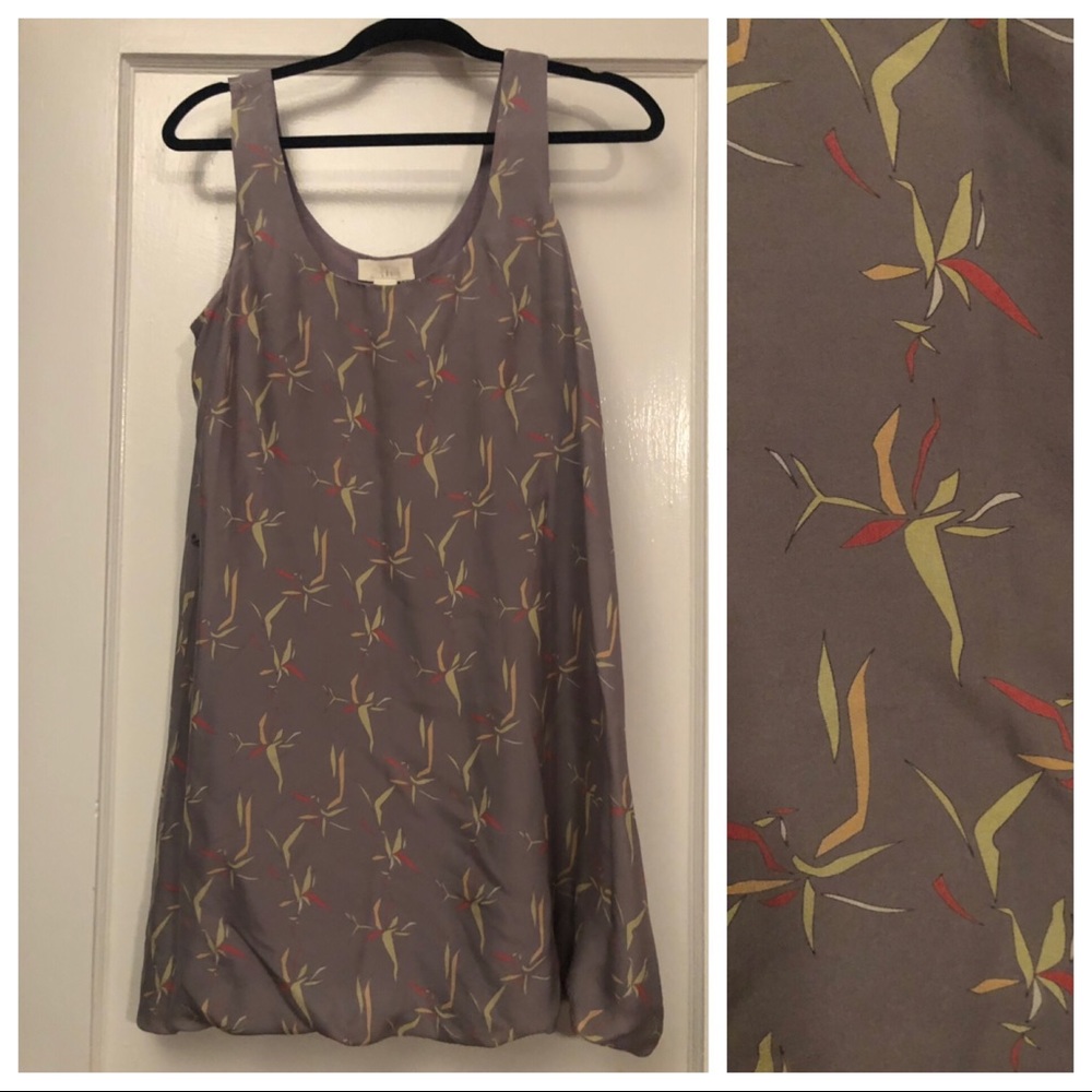 Anthropologie Silk Bubble Hem Mini Dress